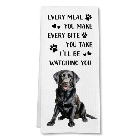 Black Lab Gifts Dog Kitchen Towels, Labrador Retriever Gifts Hand Towel, Funny Every Meal You Make Decorative Tea Dish Towels for Kitchens, Black Labrador Retriever Dog Kitchen Decor, 16x24in
