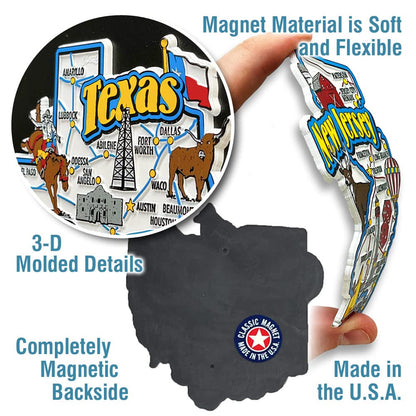 Michigan Jumbo State Magnet by Classic Magnets, 3.7" x 3.9", Collectible 3D Rubber Vintage-Style Souvenirs and Gifts Made in the USA