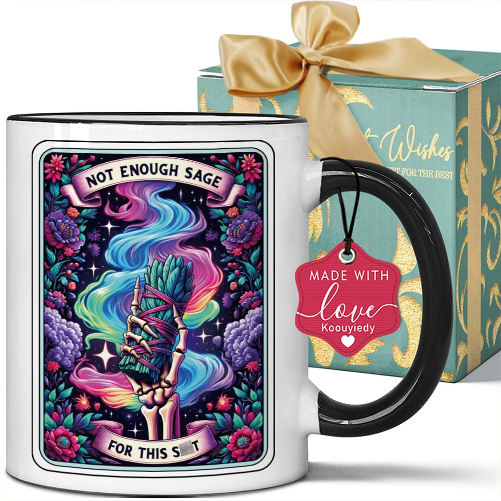 Witchy Gifts for Women Men Not Enough Sage Mug 11OZ - Gothic Gifts - Spooky Skeleton, Birthday Gift for Witchy Friends - Skull Cup 11OZ