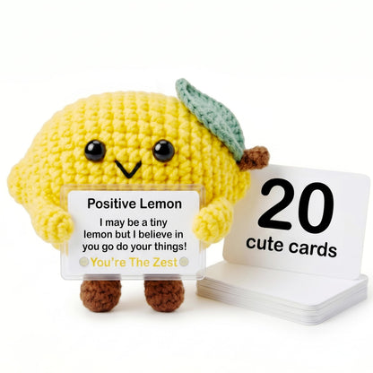 Emotional Support Crochet Positive Lemon Inspirational Cheer Up Gifts for Women, Handmade Positive Lemon Gift Birthday Thank You Christmas Teacher Appreciation Gifts for Coworker Mom Friends