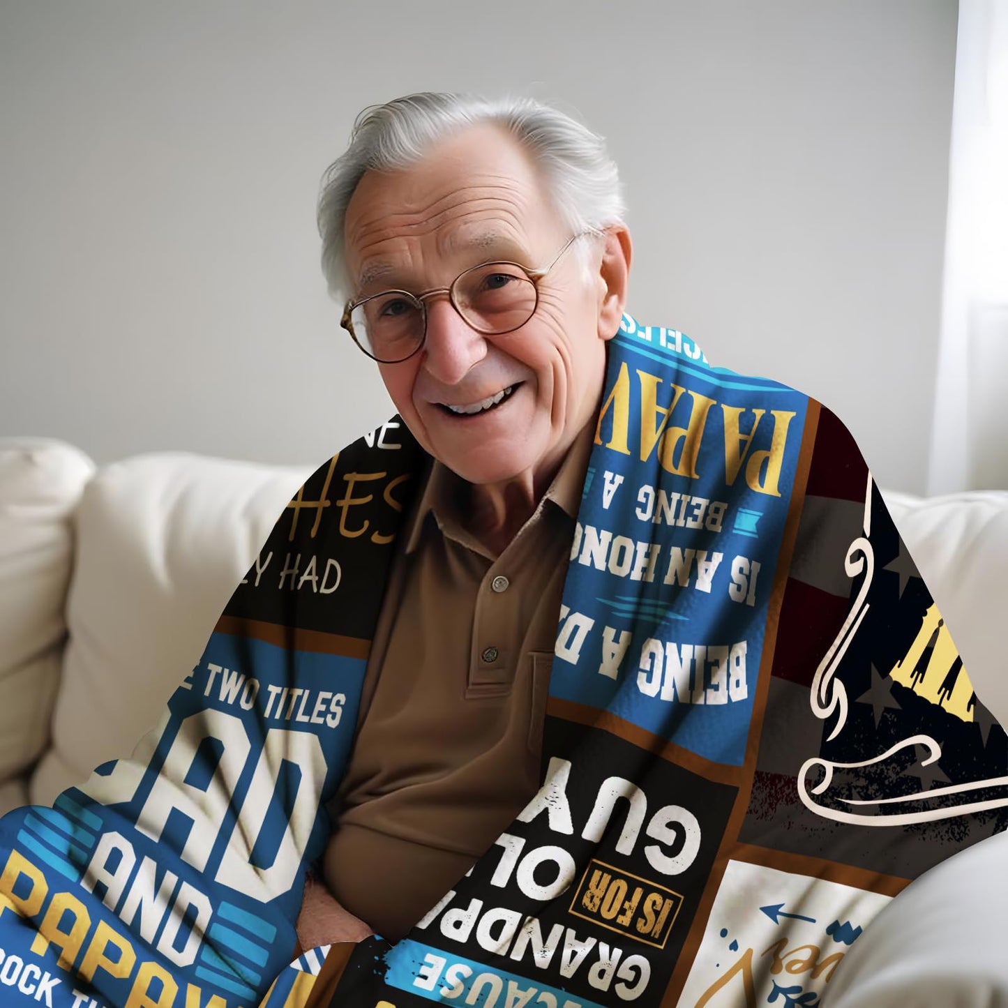 Gifts for Papaw Fathers Day Throw Blanket 60x50 Inch, Papaw Gifts from Grandkids/Grandson/Granddaughter, Papaw’s Gift for Grandpa, Best Papaw’s Birthday Gift
