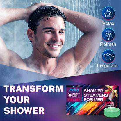 Shower Steamers for Men 8 Pack - Gifts for Men, Shower Bombs Aromatherapy with Essential Oils, Fathers Day Gift for Dad Husband from Wife Daughter, Mens Gifts Ideas, Gifts for Mens Who Have Everything