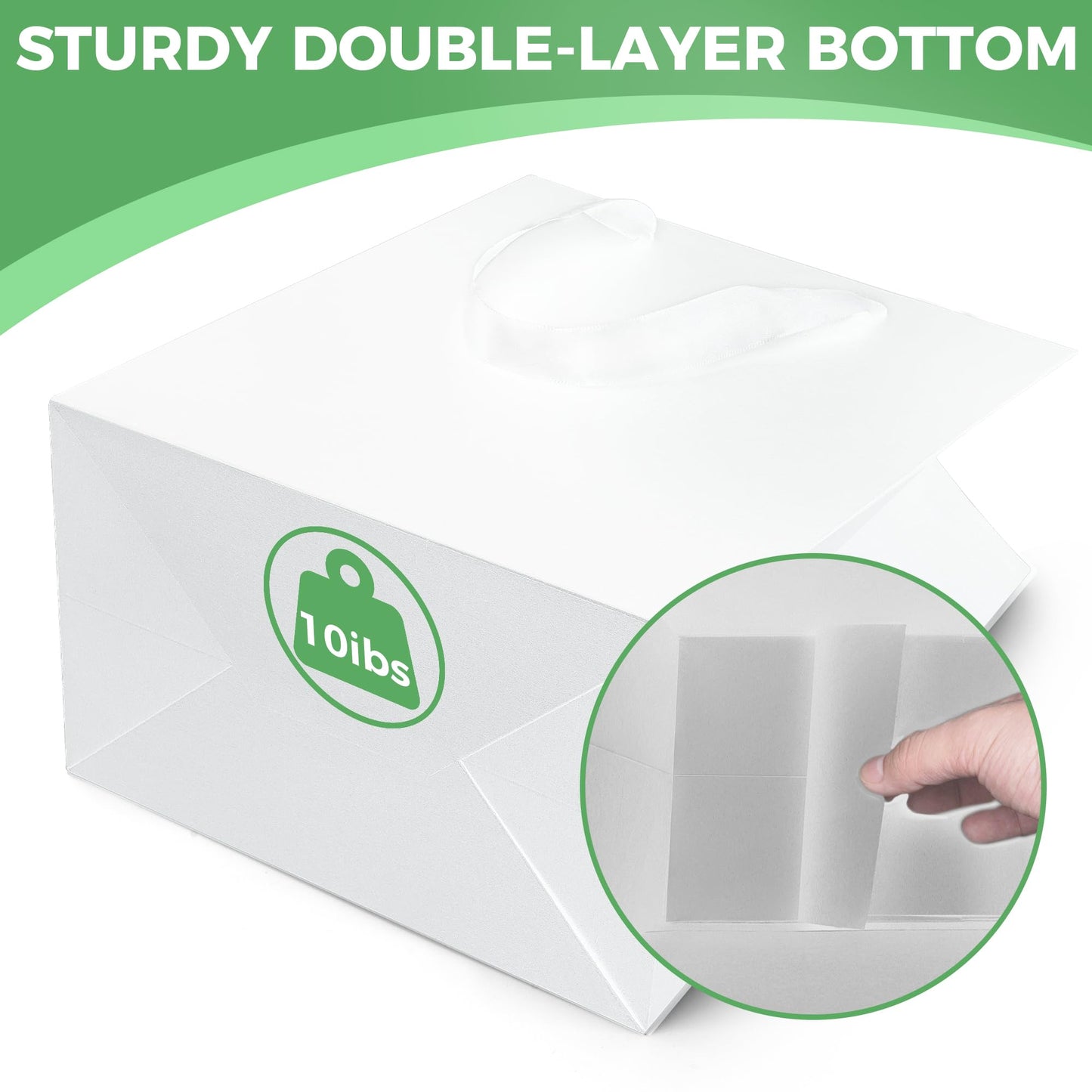 MOXARYSU White Gift Bags With Handles: 8x5x10 Inch 30pcs Medium Paper Gags Bulk For Birthday Wedding Party Shopping