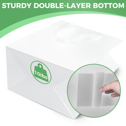 MOXARYSU White Gift Bags With Handles: 8x5x10 Inch 30pcs Medium Paper Gags Bulk For Birthday Wedding Party Shopping