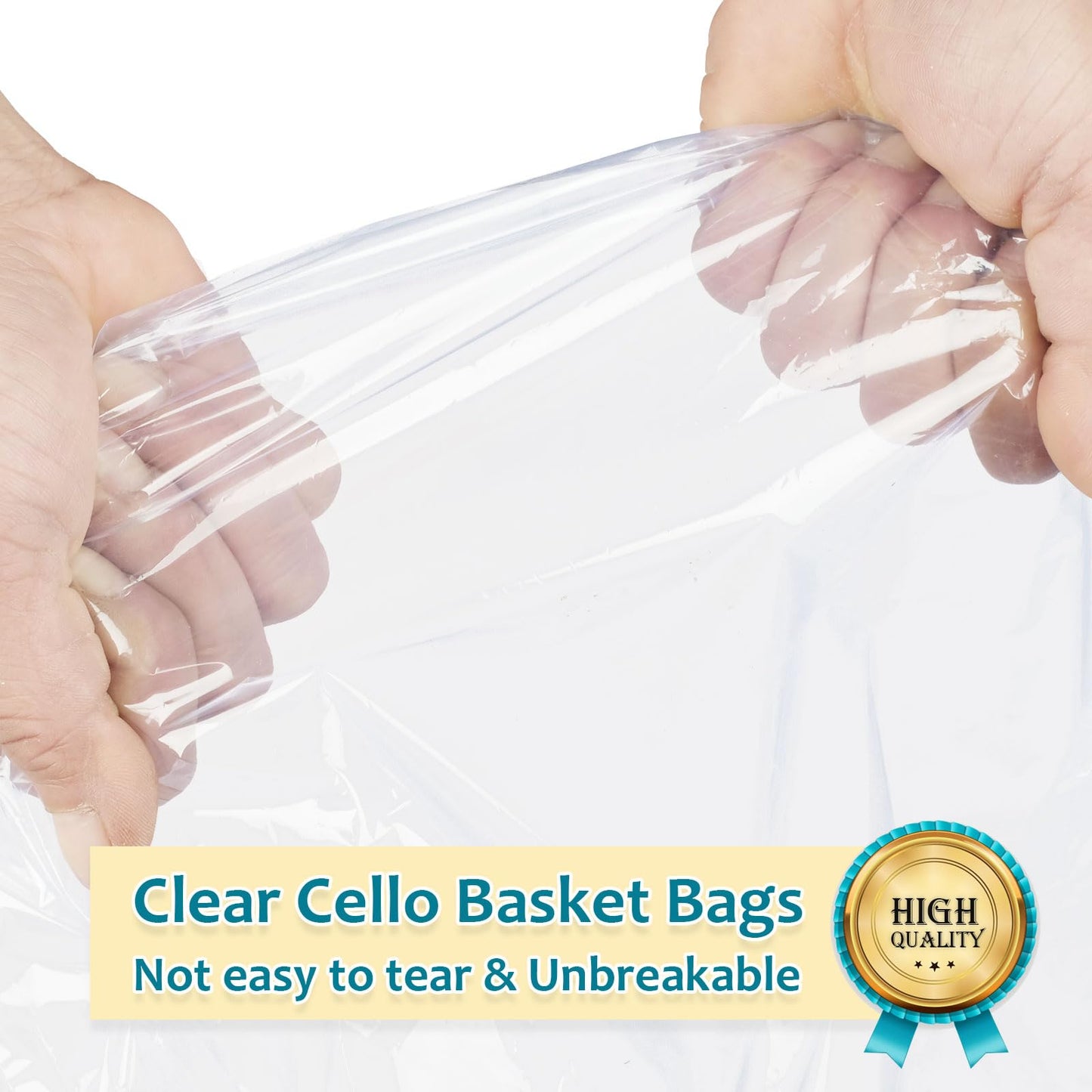 HSZJsto 6PACK Extra Large Cellophane Bags, 40x48 Inch Clear Cellophane Wrap Basket Gift Bags for Easter Gift Baskets Packaging, Cellophane Wrap Christmas Gift Bags