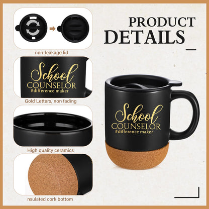 Didaey 4 Pcs School Counselor Appreciation Gifts Included Ceramic Cup Scented Candle A5 Notebook Ballpoint Counselor Office Must Haves Thank You Appreciation Gifts for High School Educator Teacher