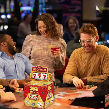 LEWRCPPY Casino Birthday Party Money Gift Box Big Win Happy Birthday Poker Box with Draw Strip Las Vegas Pull Out Cash Boxes Casino Theme Party Decorations for Casino Night