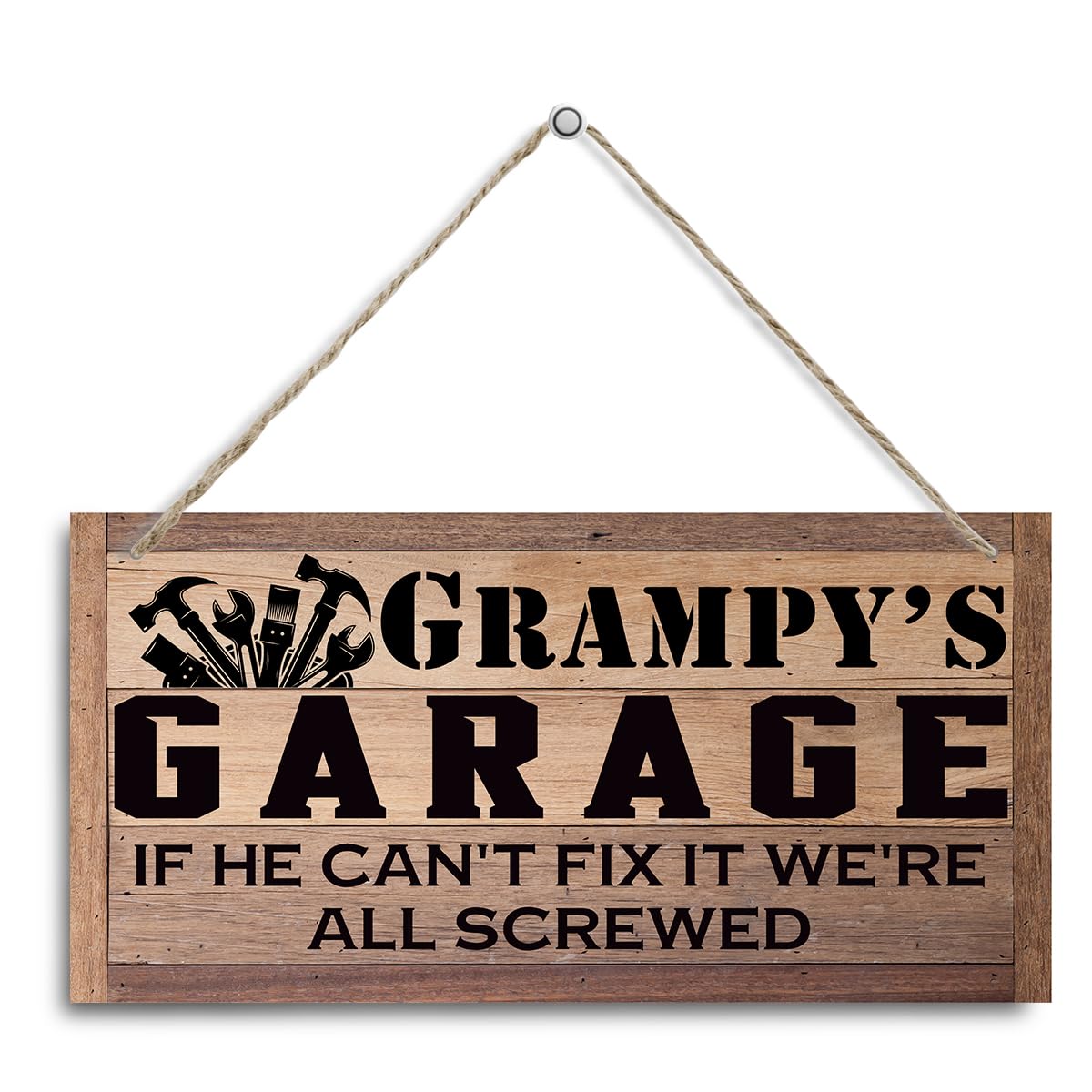 Grampy Gift, Grampy's Garage Sign Gift for Mechanic, Decorative Hanging Wall Plaque Wood Sign, Garage Hanging Decor, Farmhouse Home Decor, Funny Garage Decor, Father's Day Gift for Grampy Grandpa Dad