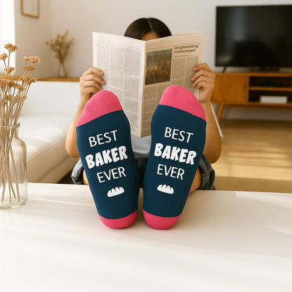 Gifts for Bakers Women, Bread Baker Gifts Socks, Unique Baking Themed Gift for Bread Bakers Baking Lovers Friend Mom Daughter, Funny Best Birthday Christmas Stuffers Socks Baker Gift Ideas