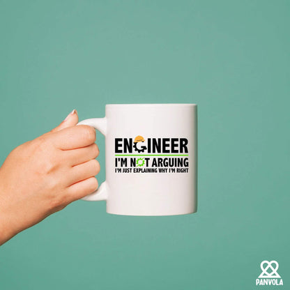Engineer I'm Not Arguing I’m Just Explaining Why I’m Right Engineer Gifts Boyfriend Husband Student Son Daughter Coworker Friend From Dad Mom Wife Girlfriend Ceramic Mug 11 oz White