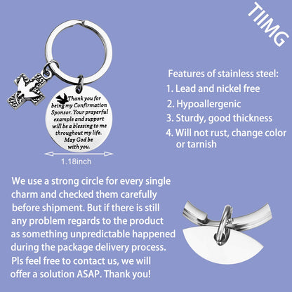 TIIMG Confirmation Sponsor Keychain Thank You for Sponsor