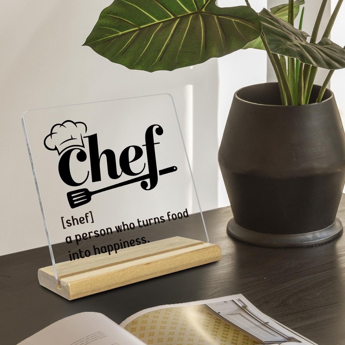 Chef Acrylic Plaque Gifts for Women Men, Chef Definition Gifts for Cooking Lovers Mom Grandma Cooker Christmas Birthday, Farmhouse Kitchen Counter Cabinet Decor Dining Room Table Decor