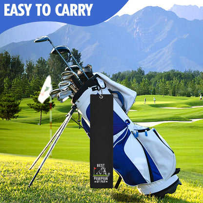 Hafhue Best Pawpaw Par Embroidered Golf Towel for Men Grandpa, Birthday or Retirement Gifts, Funny Golf Towels for Golf Bag with Clip, National Golfs Day Present for Uncle, Golfs Accessories for Bags