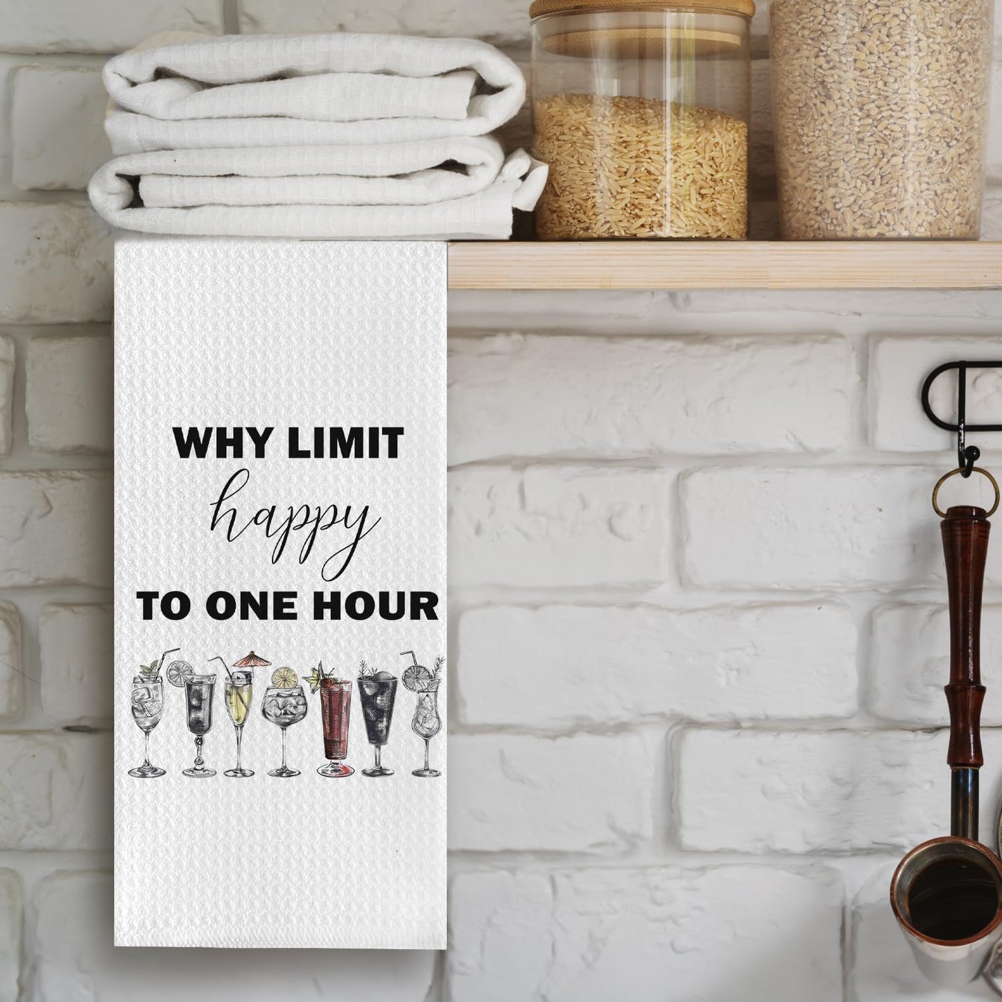 Cocktail Gifts Kitchen Towels, Gifts for Cocktail Lovers Dish Tea Towels for Kitchen Decor, Happy Hour Trendy Cocktails Decorative Hand Towel for Bar Cart, 16x24 Inch