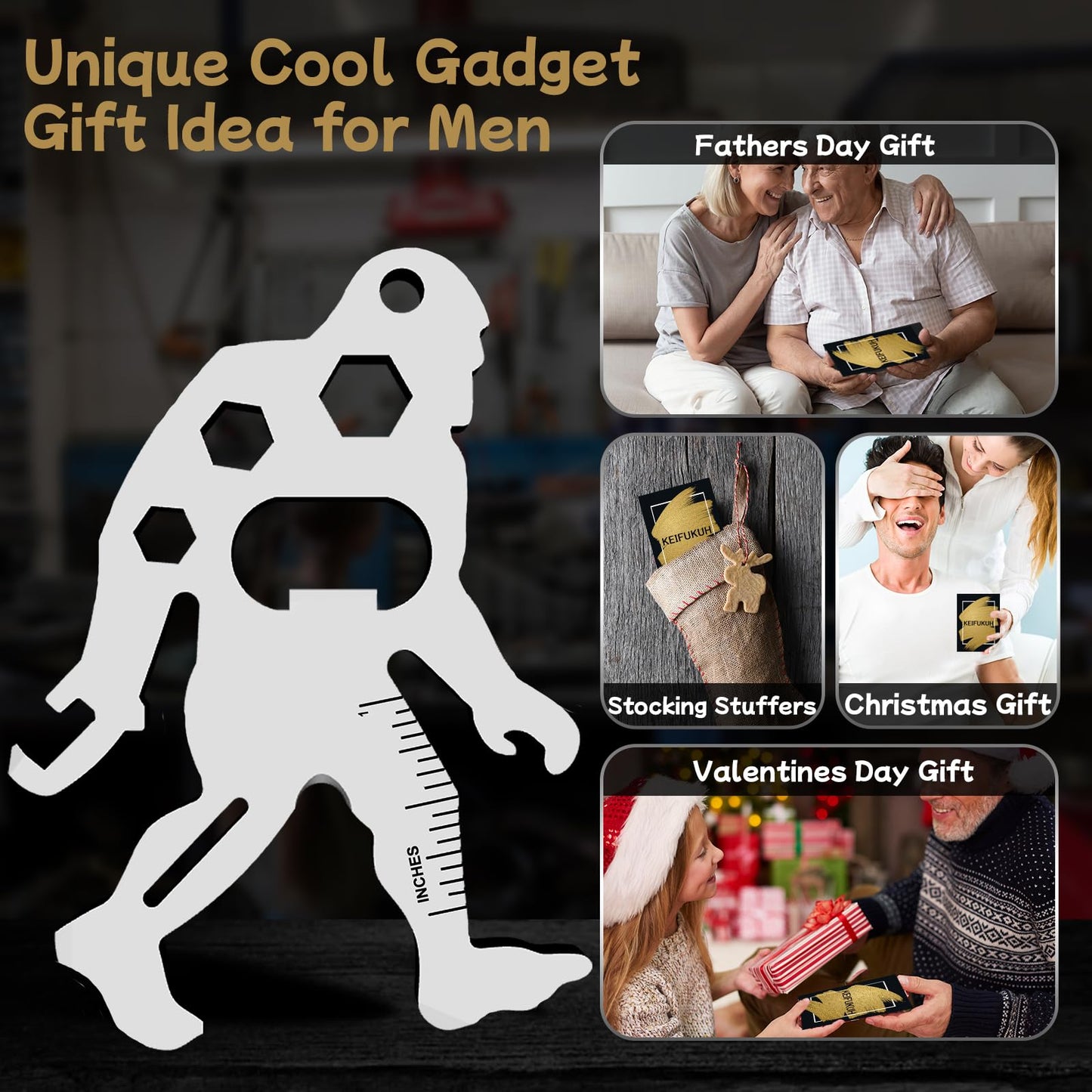 Funny Men Gift Ideas Sasquatch - Unique Graduation Gift for Him, Cool Fathers Day Dad Gifts, Birthday Gifts for Husband Boyfriend, Small EDC Pocket Multitools for Teens Boys, Fun Just Because Presents