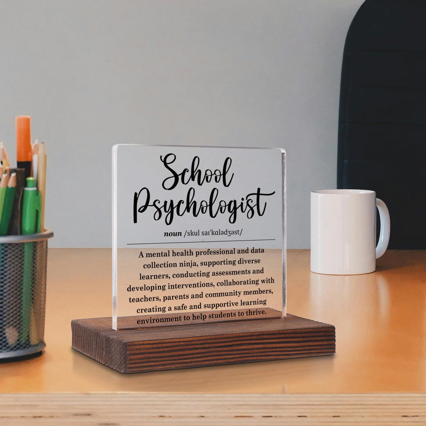 School Psychologist Gifts for Women, School Psychologist Office Sign, Thank You Gifts for School Psychologist, Funny Desk Signs for Women Office Acrylic Sign Plaque SL65