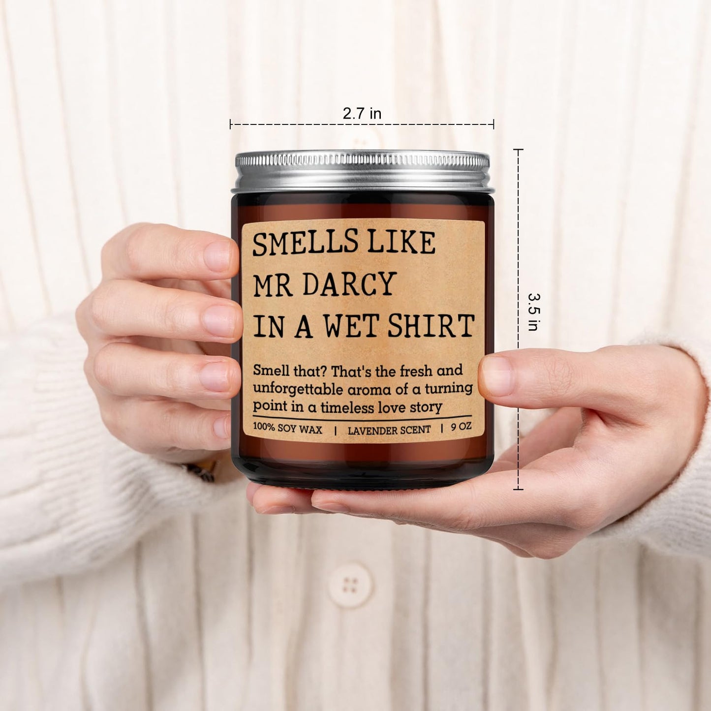 GSPY Mr Darcy Candle - Pride and Prejudice Gifts for Women, Men - Bookish, Reading, Literary, Book Lovers Gifts for Jane Austen Fans - Funny Mothers Day, Birthday Decor for Readers, Bookworm, Nerd
