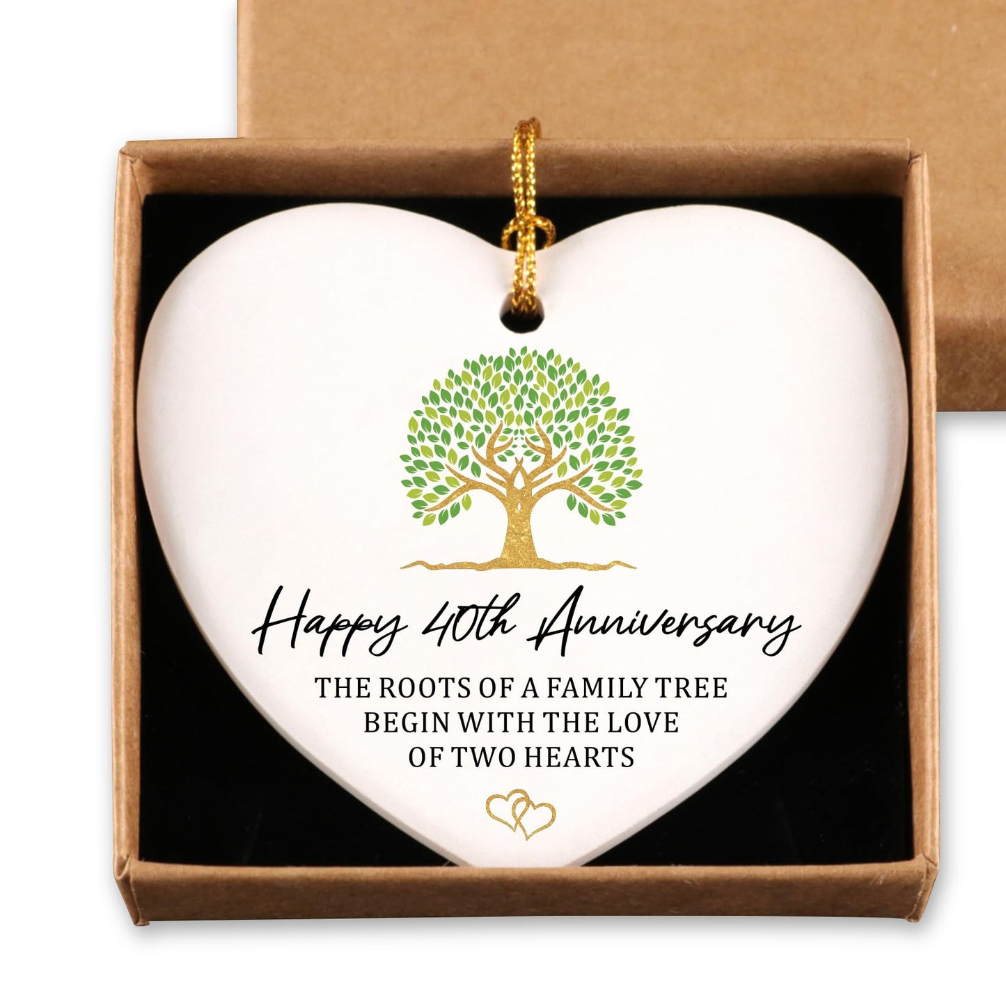 40th Anniversary Marriage Gifts for Couple Ornament Keepsake Sign Heart Plaque Happy 40th Anniversary Ideas Gift for Couple 40 Year Anniversary Wedding Gifts for Her Him Husband Wife