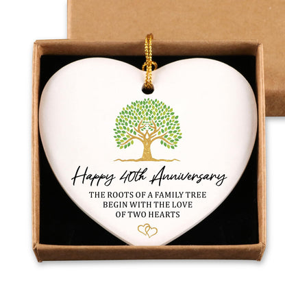 40th Anniversary Marriage Gifts for Couple Ornament Keepsake Sign Heart Plaque Happy 40th Anniversary Ideas Gift for Couple 40 Year Anniversary Wedding Gifts for Her Him Husband Wife