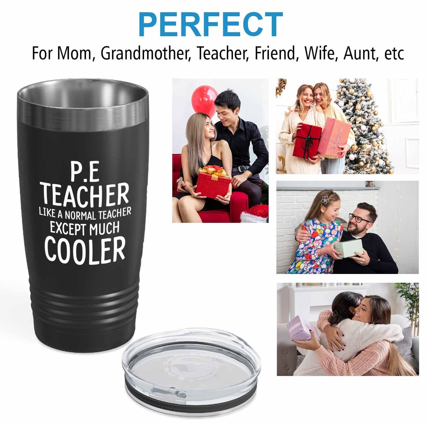 Teacher Black Edition Viking Tumbler 20oz - p.e teacher like a normal teacher - Funny Physical Education Coach Gym Teacher Appreciation Student Class of 2022 Back to School
