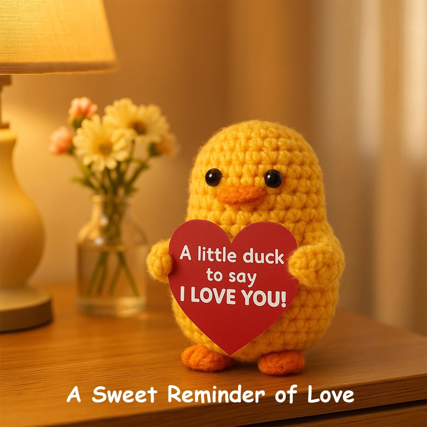 Gifts for Her Him Boyfriend Girlfriend Birthday, Crochet Duck Small for Wedding Anniversary, Romantic I Love You Valentines Day Gifts for Wife Husband Couple Women Men