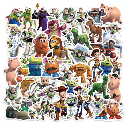 50pcs Toy Cartoon Story Stickers,Vinyl Waterproof Decal for Water Bottle Laptop Sticker for DIY Decorate Bumper Phone Hard Hat Teens Gifts