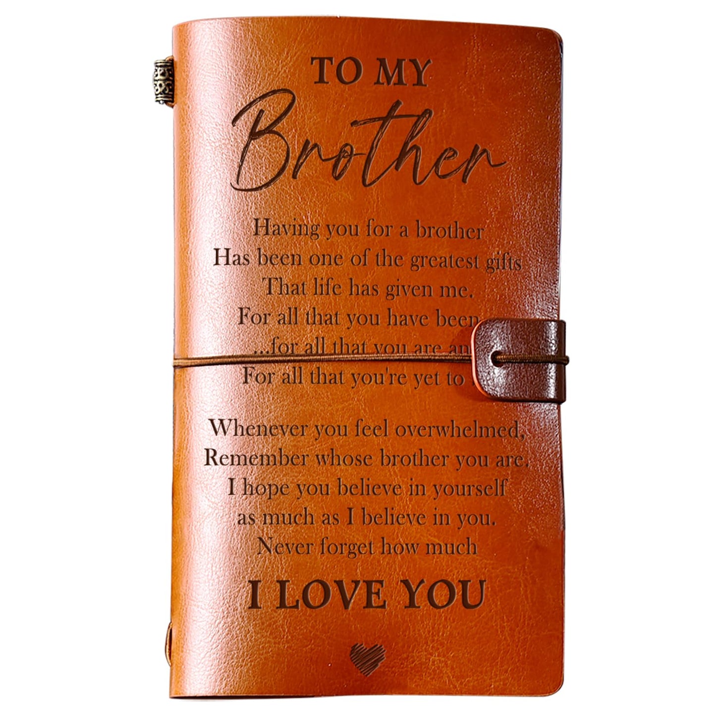 PRSTENLY Gifts for Brother Leather Journal, 140 Page Refillable Journal Notebooks Brother Gifts, Birthday Fathers Day Graduation Back to School Christmas Gift for Brothers from Sister