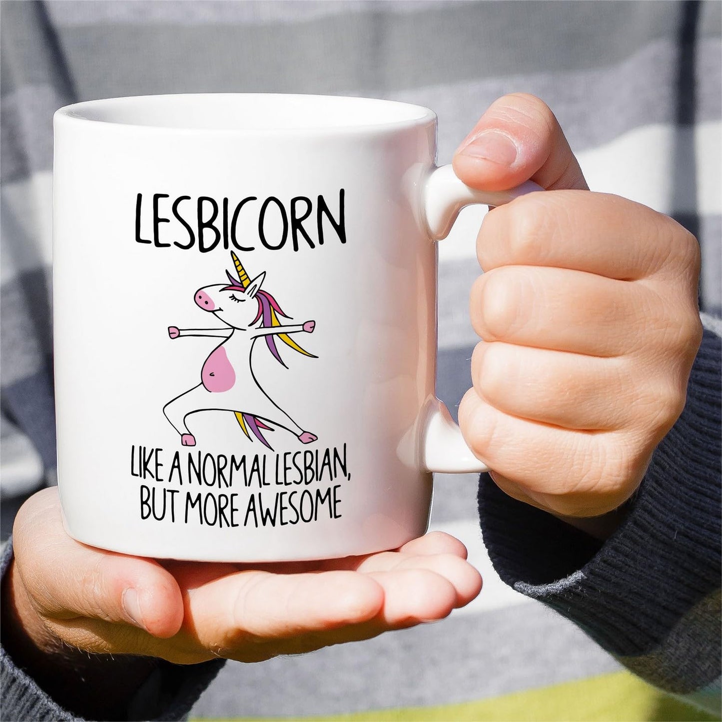 Retreez Funny Lesbian Mug Gift Awesome Lesbicorn Unicorn LGBT LGBTQ Equality Pride 11 Oz Ceramic Coffee Mugs - Sarcastic Motivational Inspirational birthday gifts for bestie her friend coworker sister