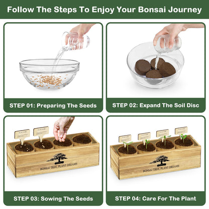 LUOJIBIE Bonsai Tree Kit, Complete Bonzai Tree Starter Kits, for Mom, Unique Christmas Birthday Gardening Gifts for Women Mom Men Grandkids, Crafts Hobby Kits