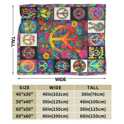 Peace Throw Blanket Soft Cozy Warm Blanket Women Men 60"X50" Throw for Couch Bedroom Home Decor