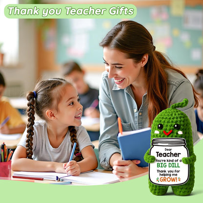 MAMAGIFTREE Teacher Appreciation Gifts- Unique Thank You Gift for Daycare Kindergarten Preschool Teachers Women, Funny Crochet Pickle Plush End of Year Back to School Gift for Teacher