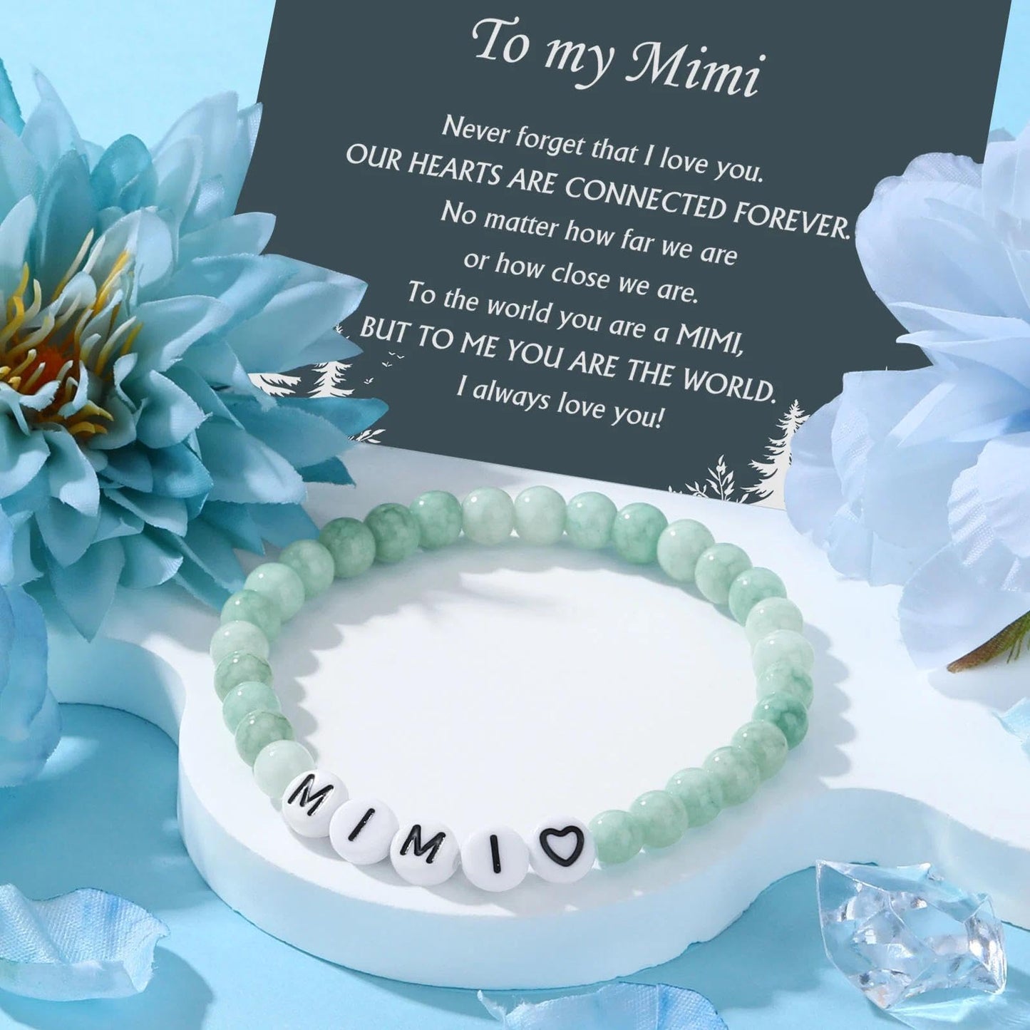 Mimi Gifts for Grandma Mimi Birthday Gifts from Grandkids Grandma Present Box for Christmas, Birthday Gift Set Ideas for Women from Grandson, Granddaughter, Grandchildren with Tote Bag, 16oz Glass Cup