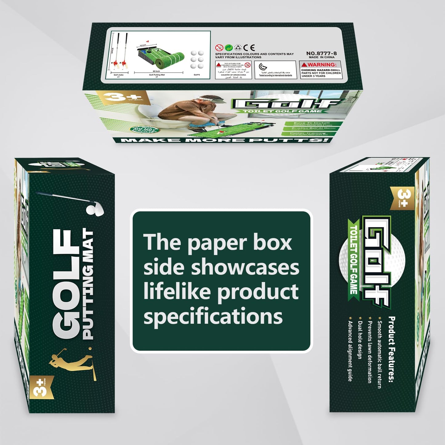 Prank Gift Box, Toilet Golf Game Facade, Wrap the Actual Gifts with a Prank Empty Gag Box, Funny Christmas Gag Presents Ideas for Dad Men Boyfriend(Pack of 1)