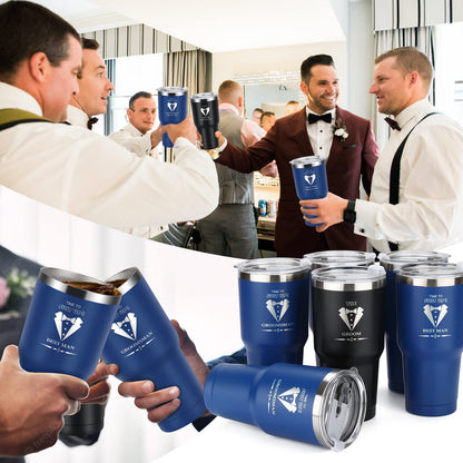 Groomsmen Gifts Set of 6, 40oz Stainless Steel Modern Tumbler for Wedding, Bachelor Party