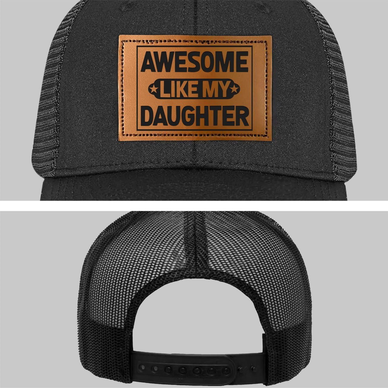 BETHEGIFT Fathers Day Gift for Dad from Daughter - Awesome Father Trucker Hat - Dad Birthday Gifts from Daughter - Adjustable Mesh Baseball Cap for Men, Papa, Stepdad
