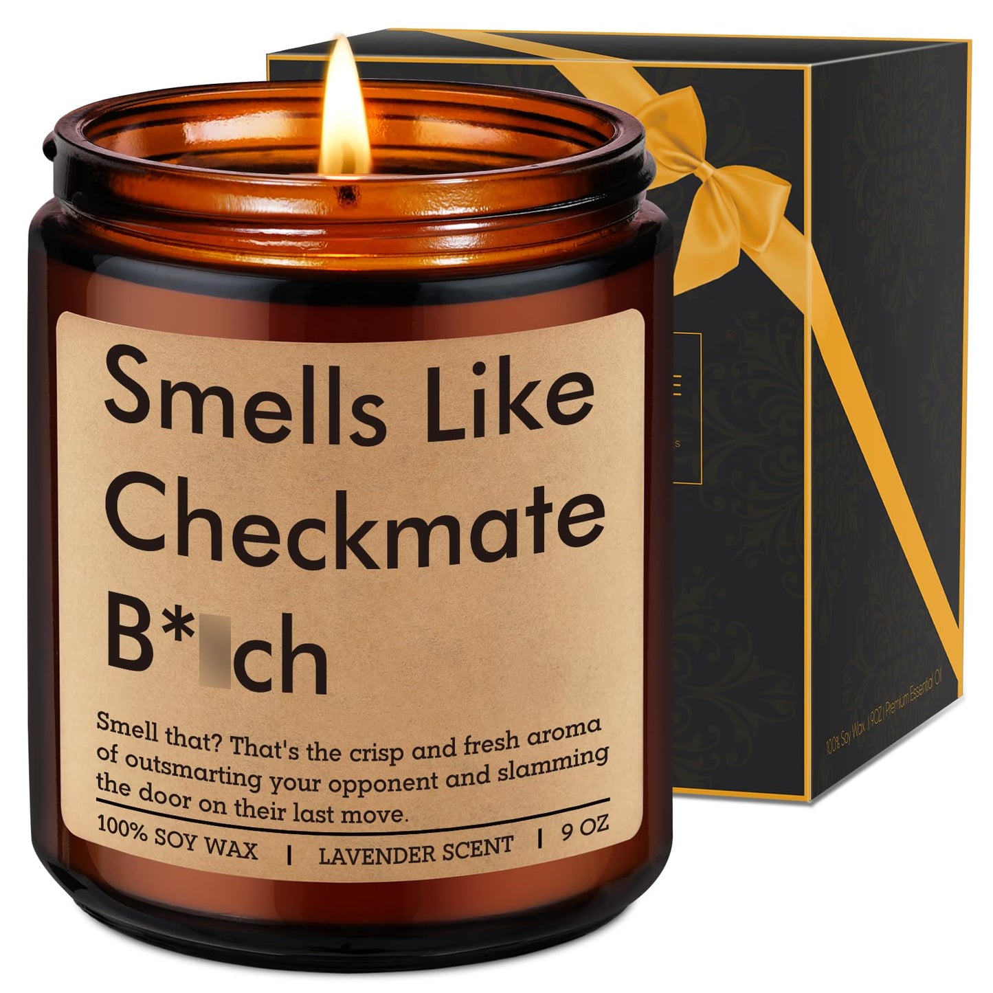 Fairy's Gift Smells Like Checkmate Candle, Chess Lovers Gifts, Chess Player Gifts for Men Him Women, Funny Mothers Day, Birthday Presents for Board Game Lover, Grandmaster, Boyfriend Husband Friend