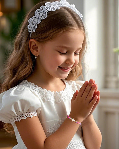Shonyin Adjustable Cross Bracelet for Girls,Kindergarten Preschool Graduation First Communion Baptism Easter Confirmation Gifts for Girls