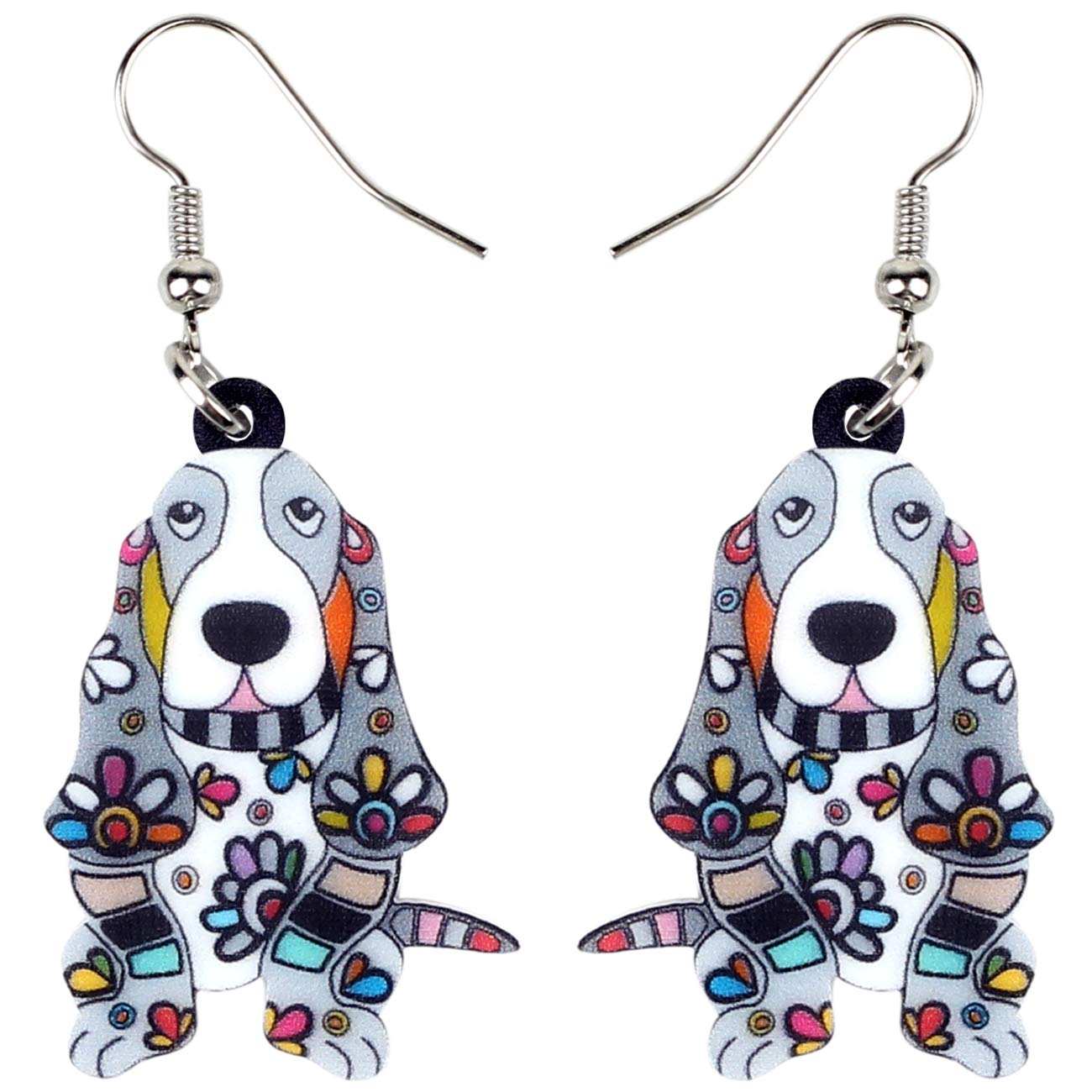 DOWAY Acrylic Dog Earrings Dangle Drop Fashion Pet Jewelry for Women Charm Gift