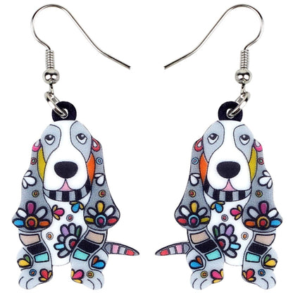 DOWAY Acrylic Dog Earrings Dangle Drop Fashion Pet Jewelry for Women Charm Gift