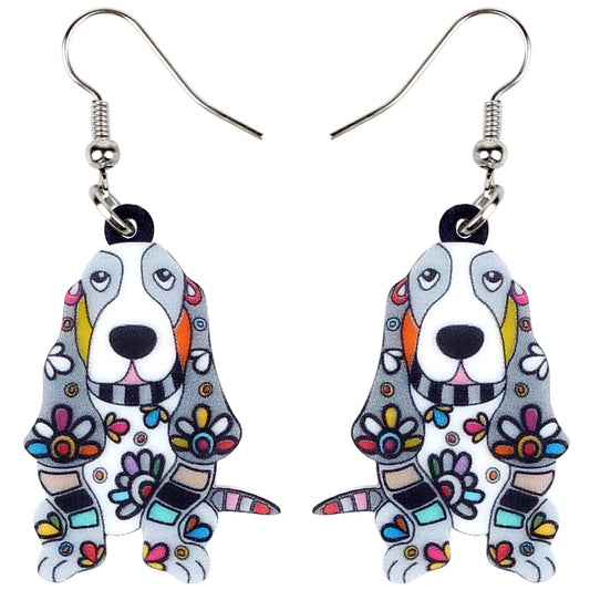 DOWAY Acrylic Dog Earrings Dangle Drop Fashion Pet Jewelry for Women Charm Gift