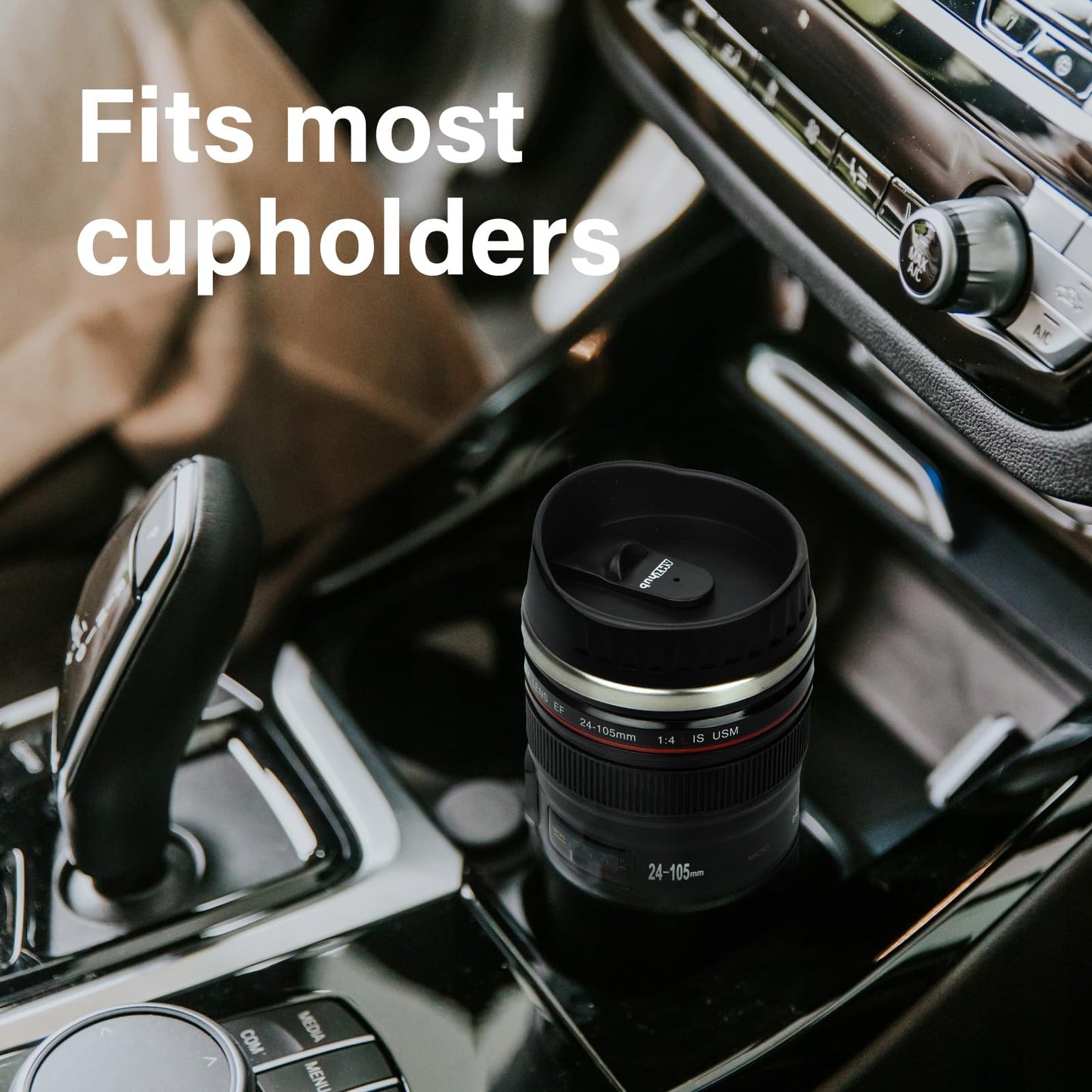 Camera Lens Coffee Mug,Travel Coffee Cup,Stainless Steel Lens Mug Thermos Camera Mugs with Lid and Spoon,Cool Gifts for Photographers Men and Women