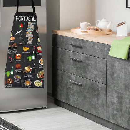 Portugal Country Map Europe Cuisine Lover Kitchen Apron Mom Dad BFF Portuguese Food Cooking Travel Apron