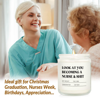 Craftique Nurse Gifts for Women Men, Nurses Week/Day/Appreciation Gifts- Funny Nurse Candle- Cool Graduation/Birthday/LPN RN Gift for Nurses, Nursing Student Gift, Nursing School, Future/New Grad