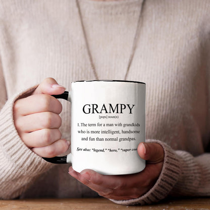 Grampy Coffee Mugs, Grandpa Coffee Teacup, Fathers Day Christmas Birthday Gifts for Grampys, Grandpa Grampys Gifts from Grandkids Grandchildren, Grampy Definition Ceramic CoffeeMug 11oz