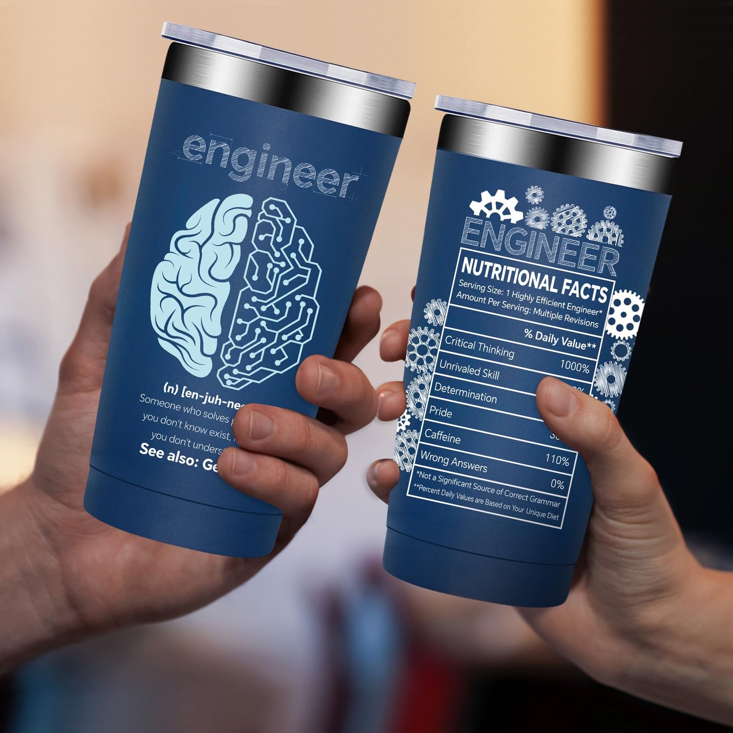 Fufandi Engineer Gifts, Mechanical Engineering Gifts for Men - Civil Engineering Student Graduation gift, Retirement Present for Engineer - Tumbler Cup 20oz