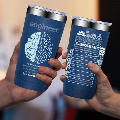 Fufandi Engineer Gifts, Mechanical Engineering Gifts for Men - Civil Engineering Student Graduation gift, Retirement Present for Engineer - Tumbler Cup 20oz
