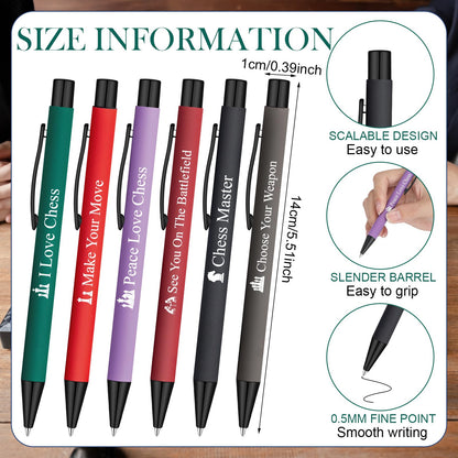 Sayglossy 24 Pcs Chess Ballpoint Pens Novelty Gifts 12 Style Smooth Writing Pens for Chess Lover Christmas Birthday Gifts