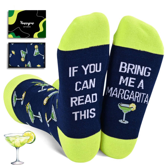 HAPPYPOP Funny Socks for Men Women - Taco Margarita Gifts, Maxican Food Socks