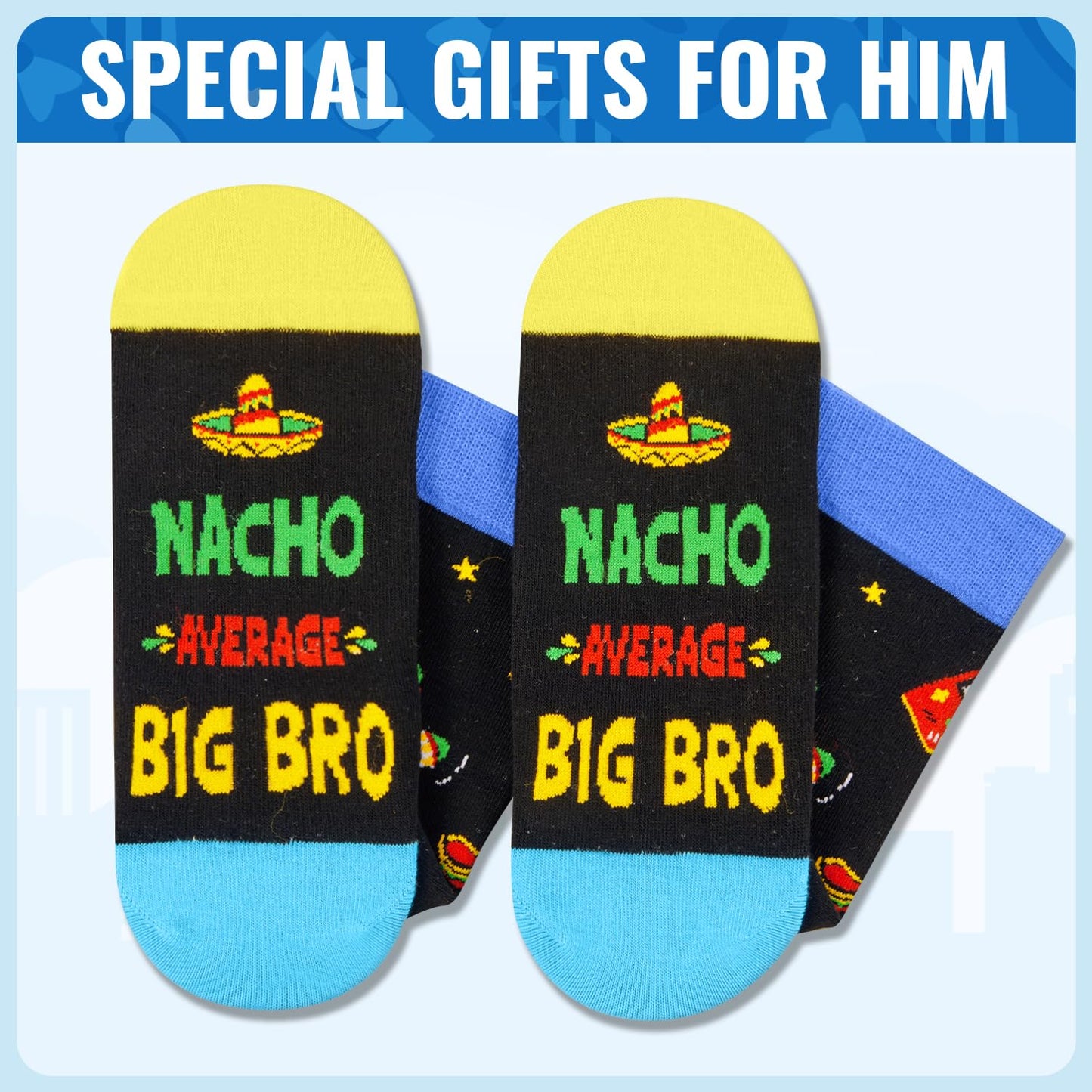 HAPPYPOP Novelty Family Gifts - Gifts for Big Bro Dad Uncle, Funny Socks for Him