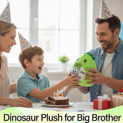 Big Brother Gift Dinosaur Plush - Dino Stuffed Animals with Long Tail Green Plush Realistic Dinosaur Toys Boy Birthday Gifts for Toddler Newborn First Valentine Gift for Kids 9 Inch
